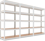 HOMEDANT House 5-Tier Laminated Metal Shelving Unit Adjustable Storage Utility Rack Heavy Duty Shelves Organization Multipurpose Shelf Kitchen Garage Pantry Closet 3Pack