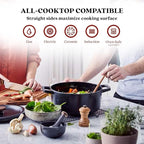 Alva Nori 5-Qt Enameled Cast Iron Round Dutch Oven – Made With No PTFE/PFOA/PFAS, Oven & Induction Safe – 3-Layer Enamel, No Seasoning Needed – Durable, Easy-Clean Cookware for Healthy Cooking, Black