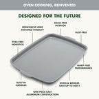 GreenPan Premiere Ovenware Healthy Ceramic Nonstick 18" x 13" Half Rectangular Baking Pan, PFOA & PFAS-Free, Warp-Free Bakeware, Durable Quick Heating Tray, Oven Safe to 600F, Dishwasher Safe, Gray