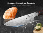 14pcs Chef Knife Set with Roll Bag, Professional Stainless Steel Japanese Knife Set with Pakkawood Handle for Professional Chef, Camping, Travel, BBQ, RV or Gift Blue