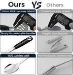 14-in Cooking Spoons Set, Heavy Duty 18/0 Stainless Steel Large Serving Spoons Set, Slotted Spoon, Cooking Spoon & Soup Ladle, Commercial and Residential Use, Pack of 3