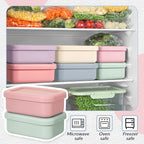 6 Packs 1 Cup Silicone Soup Freezer Molds with Lid Silicone Soup Freezer Trays Rectangle Reusable Food Preserving Tray Freezing Sauces Stews(Multiple Color)
