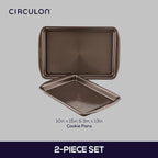 Circulon Nonstick Bakeware Set with Nonstick Cookie Sheets / Baking Sheets - 2 Piece, Chocolate Brown , Set (9" x 13" & 10" x 15")