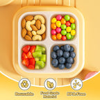 6 Pcs Snack Box Container Set, Reusable 3&4 Compartment Meal Prep Snack Containers for Adults Kids Toddler, BPA-Free Divided Lunchable Container for School, Work and Travel (All Transparent)