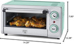 GreenLife Countertop Toaster Oven Air Fryer Stainless Steel, Healthy Ceramic Nonstick, PFAS Free, Tray & Basket, Bake, Broil, Reheat, Adjustable Temp & Time Control, Auto Shutoff, Turquoise