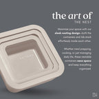 Ceramic Coated Glass Food Storage Container | No PTFE, PFOA, PFAS, and BPA | Reusable Non Toxic Meal Prep Container with Glass Lid | Easy To Store | 6 Cup Rectangle [Crema]