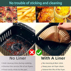 parchment paper for air fryer, 6.3inch round air fryer liners disposable,125PCS Non-stick parchment paper sheets for 3-5QT airfryer liners, Baking, Roasting Microwave