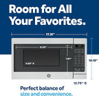 GE GCST07N1WBB Microwave Oven, 700-watt 6 Auto Cooking Settings, Child-Lock Technology, Kitchen Essentials for The Countertop, Dorm Room or Apartment, 0.7 Cu. Ft, Black