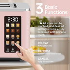 SEEDEEM Toaster 2 Slice, Touch Control Screen, Smart Stainless Toaster, 6 Shade Setting, 6 Bread Selection, Countdown, Removable Crumb Tray, 900W, Peach Pink