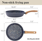 10.25 Inch Nonstick Frying Pan Skillet, Superior PFOA-Free & Non-Toxic Coating, 3mm Aluminum for Even Heat, Induction Compatible, Dishwasher Safe for Eggs & Pancakes