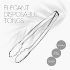 [Clear Tongs 12'' Inches] Plasticpro 12'' Serving Tongs Heavy Duty Reusable Kitchen and BBQ Clear Serving Tongs for party's, Caterings, Events, Buffet, Weddings, And every Day use Pack of 12