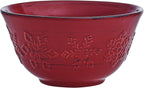 Pfaltzgraff Trellis Snowflakes 12 Piece Dinnerware Set, Service For 4, Red