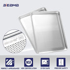 12 Pack Half Size 18" x 13" Aluminum Baking Sheet Pan Perforated, Commercial Bakery Equipment Cookie Sheets, NSF Approved Baking Tray