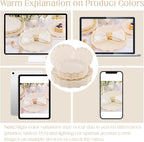 LIYH 24 Pcs Plastic Plates Reusable,Unbreakable Dinner Plates, Scalloped Plastic Plates, Dishwasher Safe,Ivory Plate Sets Perfect for Parties, Birthday, Picnics, BPA Free(12Guests)