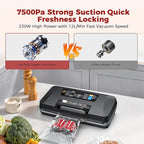 95KPa Vacuum Sealer Machine for food,Full Automatic with Double 12mm Heat Seal, 10in 1 Modes, Built in Cutter & Bag Storage, Includes 1 Roll and 10pcs Pre cut Bags