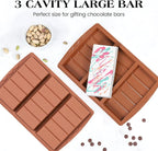 1 Pc Chocolate Bar Mold Deep Large Chocolate Molds Silicone Break Apart Thick Silicone Molds for Candy Bar (5 Snap）