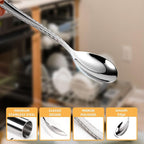 12 Pieces Heavy Duty Teaspoons Set,Tea Spoons Silverware,Food Grade Stainless Steel Dessert Spoons,Mirror Polished and Dishwasher Safe