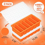 1/2 Cup Silicone Freezer Molds with Lid, 2-Pack Silicone Freezer Trays for Soup, Sauce & Broth – Meal Prep Containers, Large Ice Cube Tray, Oven & Dishwasher Safe