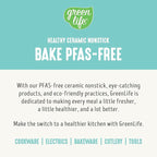 GreenLife 6 Piece Nonstick Bakeware Set, Non-Toxic PFAS-Free Ceramic Oven Pans, Dishwasher & Oven Safe to 450°F, Easy Release Baking Sheet, Loaf Pan, Rectangle & Round Cake, Muffin Pan, Turquoise