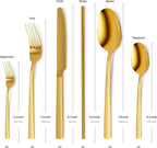 Home Haven Luxury Gold Silverware Set for 4, Heavy Duty Gold Flatware Set for 4, 18/10 Stainless Steel Cutlery Dishwasher Safe, Flatware for Special Occasions, Home & Restaurant Use (24 Pieces for 4)