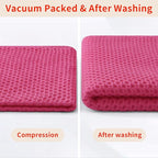 Homaxy 100% Cotton Waffle Weave Kitchen Dish Towels, Ultra Soft Absorbent Quick Drying Cleaning Towel, 13 x 28 Inches, 12-Pack, Hot Pink