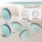 12 Pcs Unbreakable Deep Dinner Plates Set, 9 inch Reusable Plastic Wheat Straw Plates, Microwave and Dishwasher Safe Plate for Kitchen, Lightweight Plate for Dessert, BPA Free, 6 Colors
