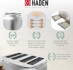 Haden Heritage 4 Slice Wide Slot Stainless Steel Toaster Bundled with 1.7 Liter Stainless Steel Electric Water Kettle, Steel & Copper