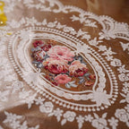 Waterproof Clear Table Cover Protector Vinyl Round Table Cloth with Lace Pattern Oil Spill Proof Wipe Clean Plastic Tablecloths for Dining Tables (French Lace, 55 Inches Round)