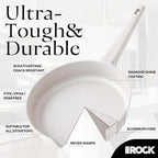 THE ROCK SOHO 9.5-Inch Ceramic Non Stick Frying Pan – Nothing Sticks, Never Warps, Lasts Longer, Non Toxic Skillet with Heat-Resistant Handle, PTFE PFOA & PFAS Free, Oven & Dishwasher Safe, Cream