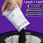 Sarasota Coffee Ground Packets | Low Acid Dark Roast Ground Coffee Packs | European French Roast | Mold Free and Individual Packets for 12 Cups | 1.75 Ounce Bags, 100 Count