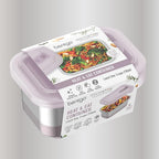 Bentgo MicroSteel Heat & Eat Container – Microwave-Safe, Leak-Proof, Easy-to-Clean, Lightweight Stainless Steel Reusable Food Storage with Airtight Silicone Lid (Lunch Size; 3-Cup Capacity; Dusk)