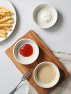 famiware Starlight Soy Sauce Dish Ceramic Dipping Bowls Set of 6, 3 oz Individual Dip Sauce Cups/Bowls/Dishes/Plates, Small Serving Bowl for Side Dishes, Dessert, Ice Cream, Condiment, Matte White