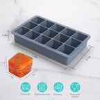 2 Tbsp Silicone Freezer Molds - Perfect for Storing Garlic, Herbs, Ginger, Pesto, Tomato Paste, Lemon Juice, Purees and More - Silicone Food Freezer Tray(Blue 2 Pack)