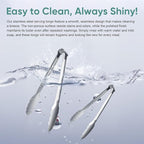 12 Pieces Buffet Tongs 7'' Serving Tongs Heavy Duty Stainless steel Kitchen and BBQ Utility Tong (Silver, 7inch)