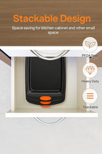 3-Pack Baking Sheet Pan Set, Nonstick Cookie Sheets with Orange Silicone Handles, Easy to Clean Bakeware Trays for Oven Roasting & Baking