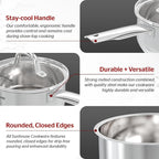 Sunhouse – 2 Quarts Stainless Steel Sauce Pan with Lid - PFOA-FREE, High Stainless Steel Sauce Pan, Advanced Impact Bonding Induction Base, Stay-Cool Handle, Compatible with All Cooktops