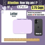 BEARFOOT Kids Lunch Box with Compartments – Compact & Lightweight | Leak-Proof, BPA-Free, Dishwasher & Microwave Safe | Hand-Drawn Design for Preschool, School, Travel (Purple, 2.75 Cups)