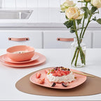 Stone lain Delilah Dinner Plate 6-Piece Dish Set, Porcelain, Peach