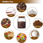 Glass Coffee Storage Jar with Lids Scoop Round Glass Coffee Ground Containers Borosilicate Glass Food Canister for Cereals Oats Beans Nut Sugar Candy Spice Rice Tea