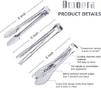 12 Pack Premium Small Serving Tongs, Dmoera Mini Stainless Steel Appetizer Tongs, 5.1Inch(12.7cm)