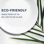 Corelle Vitrelle 18-Piece Service for 6 Dinnerware Set Triple Layer Glass and Chip Resistant, Lightweight Round Plates and Bowls Set, City Block
