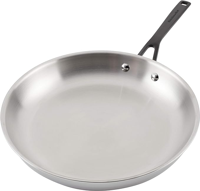 KitchenAid 5-Ply Clad Polished Stainless Steel Fry Pan/Skillet, 12.25 Inch