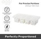 Oggi Prep & Portion Silicone Freezer Trays with Lid - Freezer Molds for Food, Ice Cube Tray, Food Prep Containers, Freezer Storage Containers, for Soup, Smoothie Cubes, Broth, Leftovers - 1/4 Cup