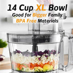 14-Cup Aluminum-Diecast Food-Processor - XL Bowl, Large Chute, 800W Motor & Silver Die-Cast Base, Slicing & Shredding, Chopping & Mixing, For Fries, Cheese, Meat & Veggie Prep, For Home Use