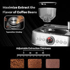 Garvee Espresso Machine with Grinder & Milk Frother, 20 Bar Professional Pressure & 95Oz Large Water Tank, Semi-Automatic Coffee Maker for Cappuccino/Latte/Macchiato, Design for Home Barista