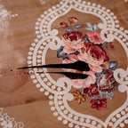 Clear Table Cover Protector Vinyl PVC Square Table Cloth with White Lace Pattern Oil Spill Proof Plastic Tablecloths for Dining Tables Parties Holidays (French Lace, 55 x 55 Inches)