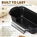 Kikcoin 22 PCS Nonstick Baking Pans Set, Stackable Bakeware Sets with Silicone Handles, 450°F Oven Safe Baking Sheet set, Easy Release Cookie Sheets for Baking, Black