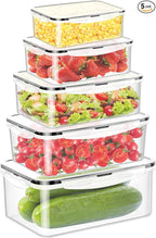 Meal Prep Containers 5pc, Food Storage Containers with Lids BPA Free Plastic, Food Storage Containers Airtight Leakproof Stackable Transparent Dishwasher & Freezer Safe(300-2800ml)