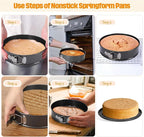 10 Inch Springform Pan Round Non Stick Cheesecake Pan Durable Baking Cake Pans with Removable Bottom Cake Molds for Baking