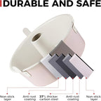HONGBAKE Nonstick Angel Food Cake Pan with Removable Bottom, 10 Inch Tube Pound Cake Pans for Baking Chiffon Cake, 16-Cup, Heavy Duty, Pink